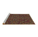 Sideview of Machine Washable Transitional Sienna Brown Rug, wshpat1768brn