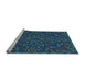 Sideview of Machine Washable Transitional Blue Ivy Blue Rug, wshpat1768lblu