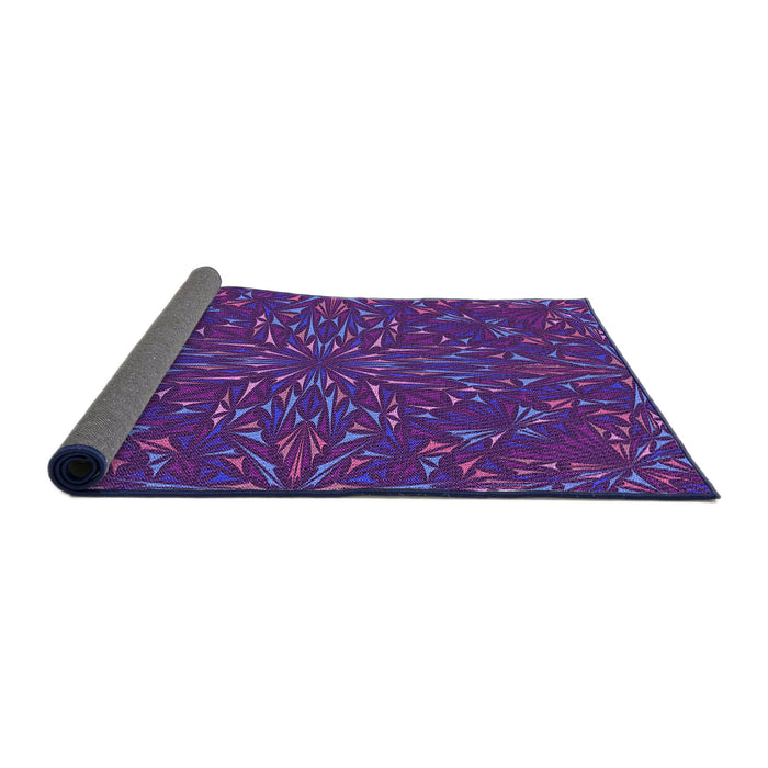 Thickness of Patterned Bright Purple Rug, pat1768pur