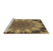 Sideview of Machine Washable Transitional Caramel Brown Rug, wshpat1769brn