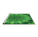 Sideview of Machine Washable Transitional Green Rug, wshpat1769grn