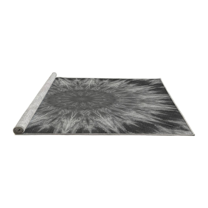Sideview of Machine Washable Transitional Gray Rug, wshpat1769gry