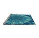 Sideview of Machine Washable Transitional Blue Rug, wshpat1769lblu