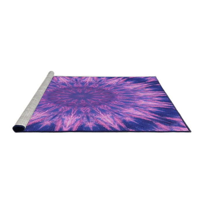 Sideview of Machine Washable Transitional ly Purple Rug, wshpat1769pur