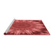 Sideview of Machine Washable Transitional Red Rug, wshpat1769rd