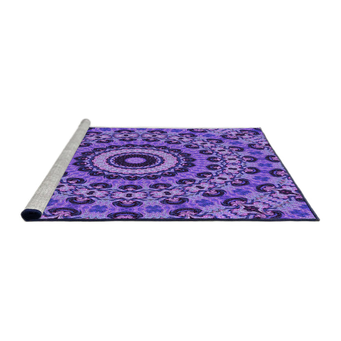 Sideview of Machine Washable Transitional Amethyst Purple Rug, wshpat177pur