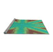 Sideview of Machine Washable Transitional Green Rug, wshpat1770lblu