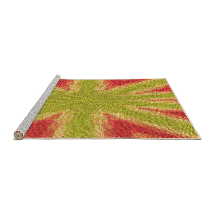 Sideview of Machine Washable Transitional Orange Rug, wshpat1770org