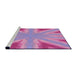 Sideview of Machine Washable Transitional Neon Pink Rug, wshpat1770pur