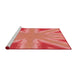 Sideview of Machine Washable Transitional Orange Rug, wshpat1770rd