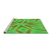 Sideview of Machine Washable Transitional Neon Green Rug, wshpat1771grn