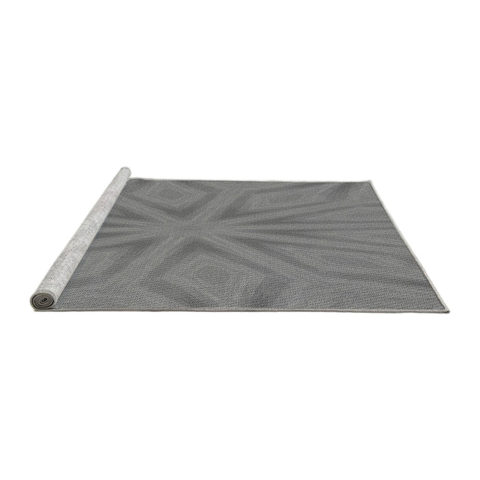 Sideview of Machine Washable Transitional Smokey Gray Rug, wshpat1771gry