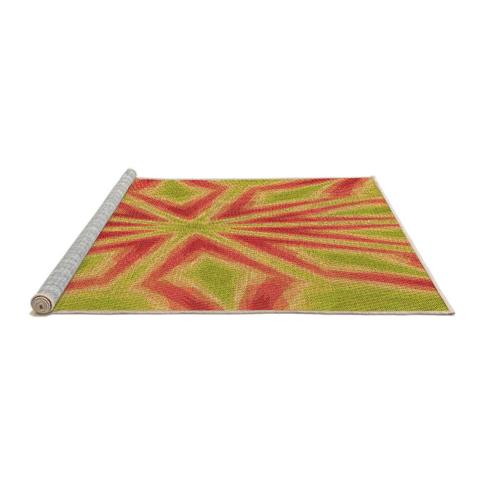 Sideview of Machine Washable Transitional Orange Red Orange Rug, wshpat1771org