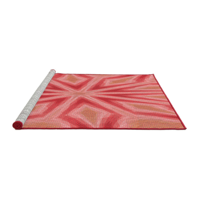 Sideview of Machine Washable Transitional Ruby Red Rug, wshpat1771rd