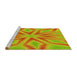 Sideview of Machine Washable Transitional Neon Orange Rug, wshpat1771yw