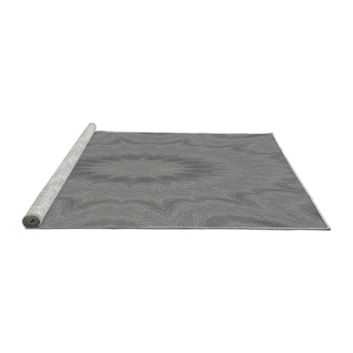 Sideview of Machine Washable Transitional Dark Gray Rug, wshpat1772gry