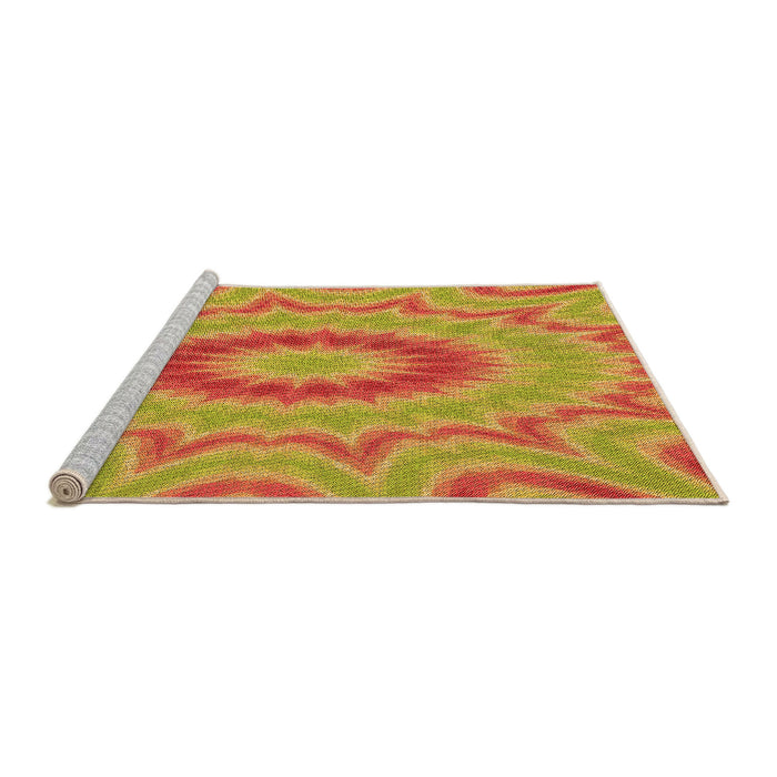 Sideview of Machine Washable Transitional Orange Red Orange Rug, wshpat1772org