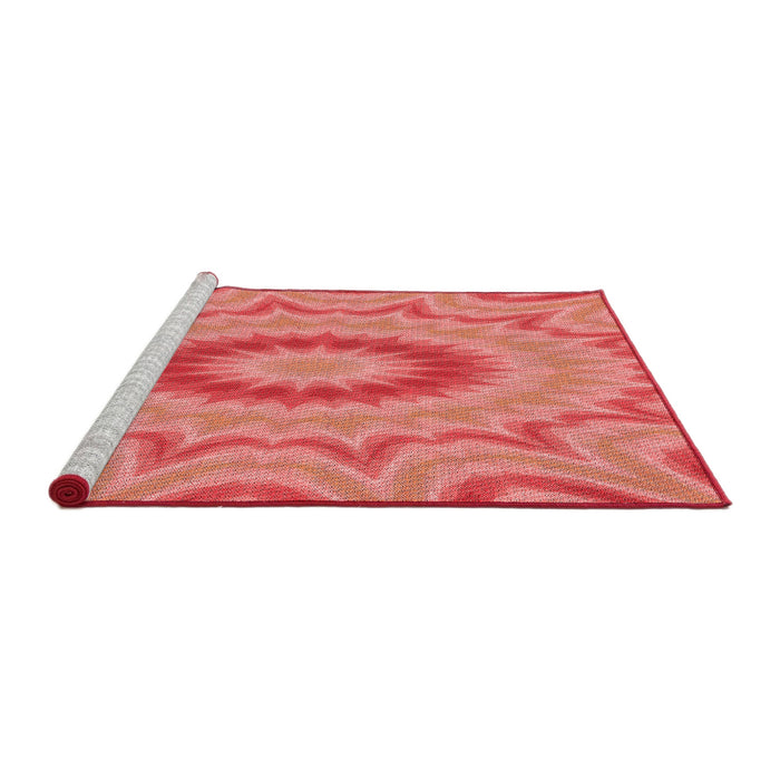 Sideview of Machine Washable Transitional Ruby Red Rug, wshpat1772rd