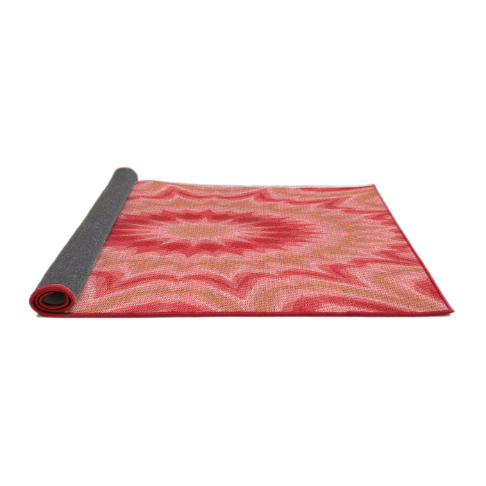 Thickness of Patterned Ruby Red Rug, pat1772rd