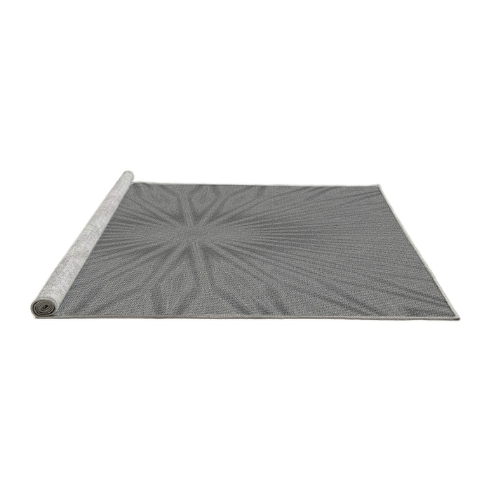 Sideview of Machine Washable Transitional Smokey Gray Rug, wshpat1773gry