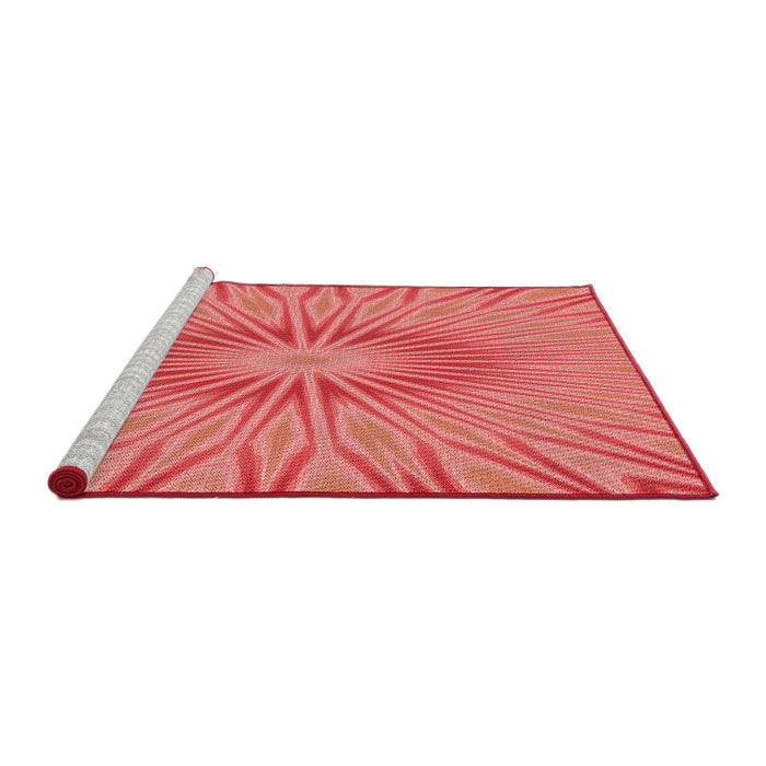 Sideview of Machine Washable Transitional Ruby Red Rug, wshpat1773rd