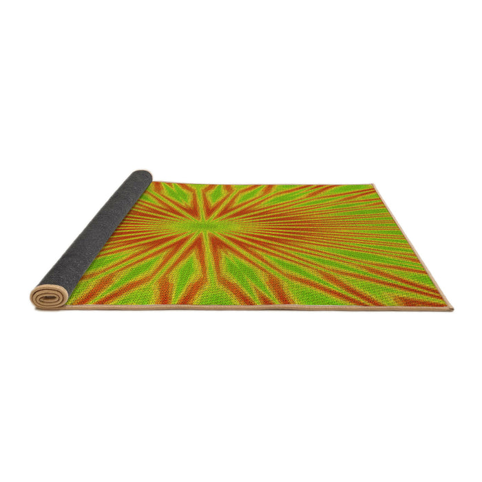 Thickness of Patterned Neon Orange Rug, pat1773yw