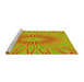 Sideview of Machine Washable Transitional Neon Orange Rug, wshpat1773yw