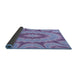 Thickness of Patterned Purple Mimosa Purple Rug, pat1774blu