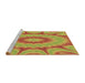 Sideview of Machine Washable Transitional Orange Red Orange Rug, wshpat1774brn