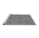 Sideview of Machine Washable Transitional Smokey Gray Rug, wshpat1774gry