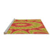 Sideview of Machine Washable Transitional Yellow Rug, wshpat1774org