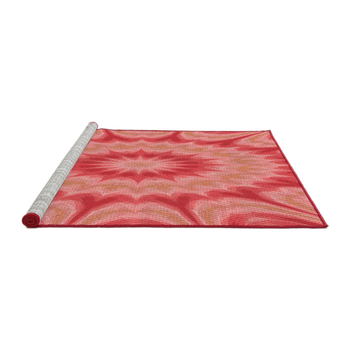 Sideview of Machine Washable Transitional Ruby Red Rug, wshpat1774rd