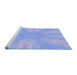 Sideview of Machine Washable Transitional Sky Blue Rug, wshpat1775blu