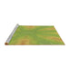 Sideview of Machine Washable Transitional Pistachio Green Rug, wshpat1775brn