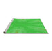 Sideview of Machine Washable Transitional Lime Green Rug, wshpat1775grn