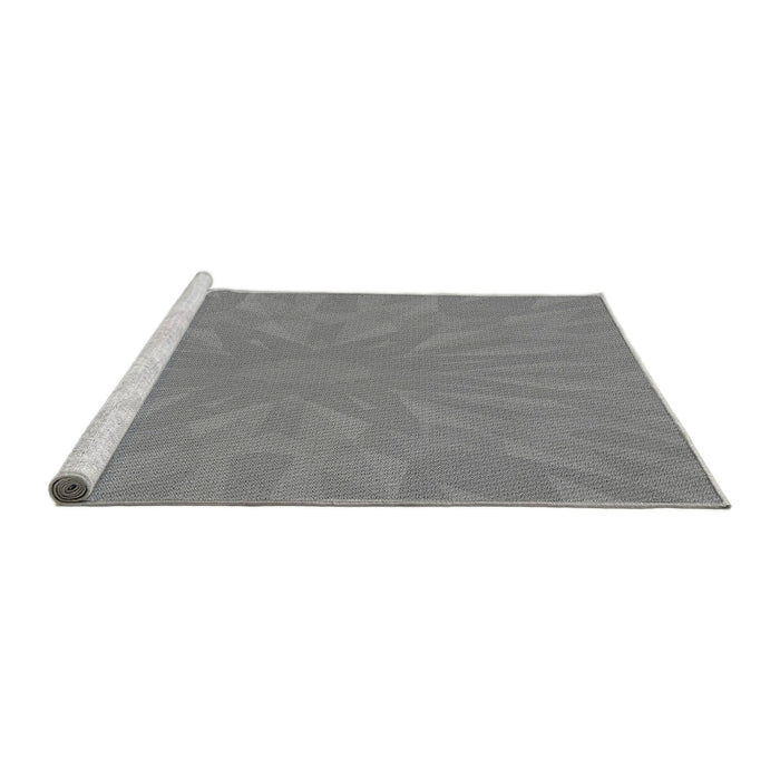 Sideview of Machine Washable Transitional Silver Gray Rug, wshpat1775gry
