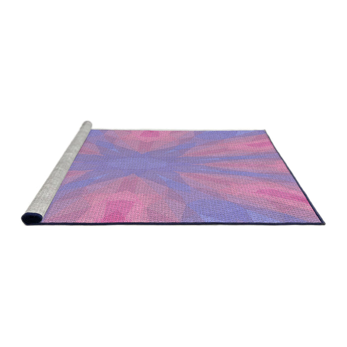 Sideview of Machine Washable Transitional Bright Lilac Purple Rug, wshpat1775pur