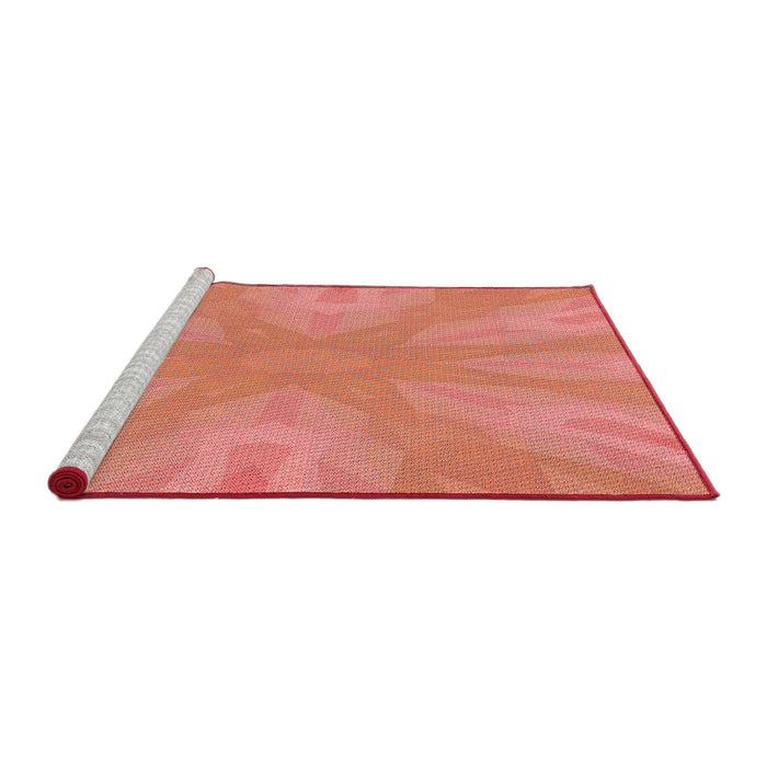 Sideview of Machine Washable Transitional Bright Orange Rug, wshpat1775rd