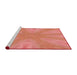 Sideview of Machine Washable Transitional Bright Orange Rug, wshpat1775rd