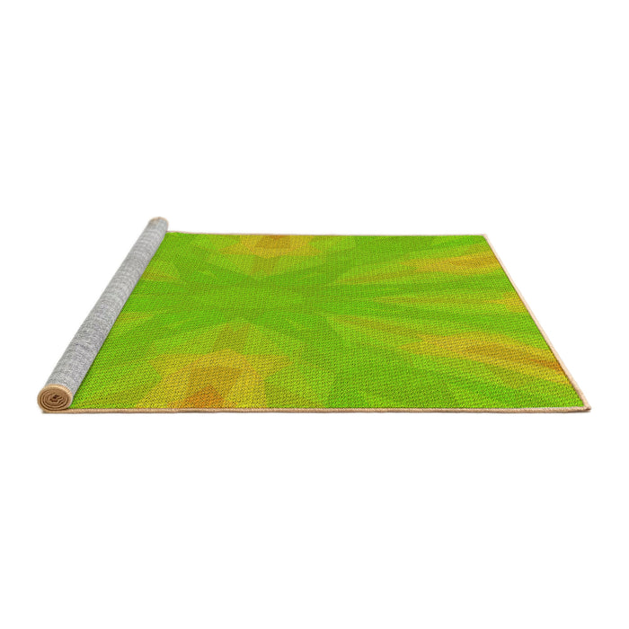 Sideview of Machine Washable Transitional Pistachio Green Rug, wshpat1775yw