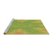 Sideview of Machine Washable Transitional Pistachio Green Rug, wshpat1776brn