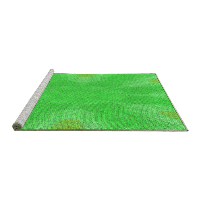 Sideview of Machine Washable Transitional Lime Green Rug, wshpat1776grn