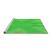 Sideview of Machine Washable Transitional Lime Green Rug, wshpat1776grn