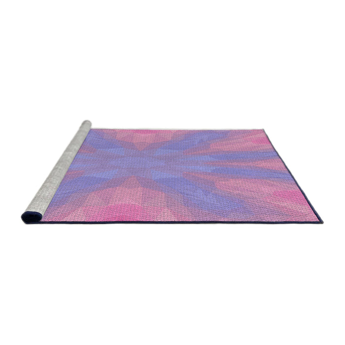 Sideview of Machine Washable Transitional Bright Lilac Purple Rug, wshpat1776pur