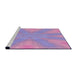 Sideview of Machine Washable Transitional Bright Lilac Purple Rug, wshpat1776pur
