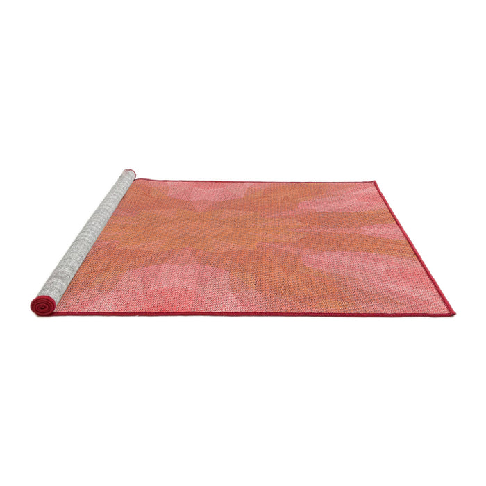 Sideview of Machine Washable Transitional Bright Orange Rug, wshpat1776rd