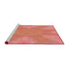 Sideview of Machine Washable Transitional Bright Orange Rug, wshpat1776rd