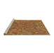 Sideview of Machine Washable Transitional Mahogany Brown Rug, wshpat1777brn