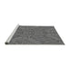 Sideview of Machine Washable Transitional Grey Gray Rug, wshpat1777gry