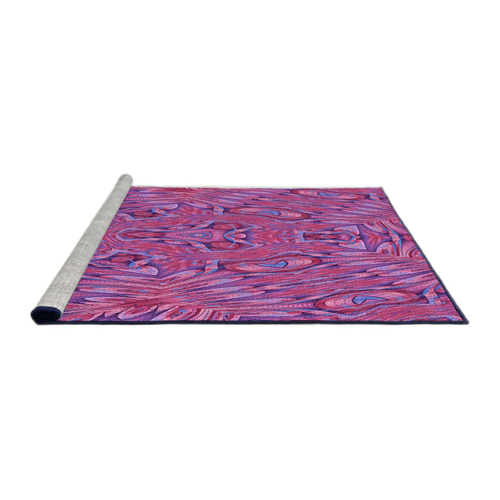 Sideview of Machine Washable Transitional Purple Rug, wshpat1777pur